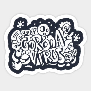 Doodle Corona Virus Sticker